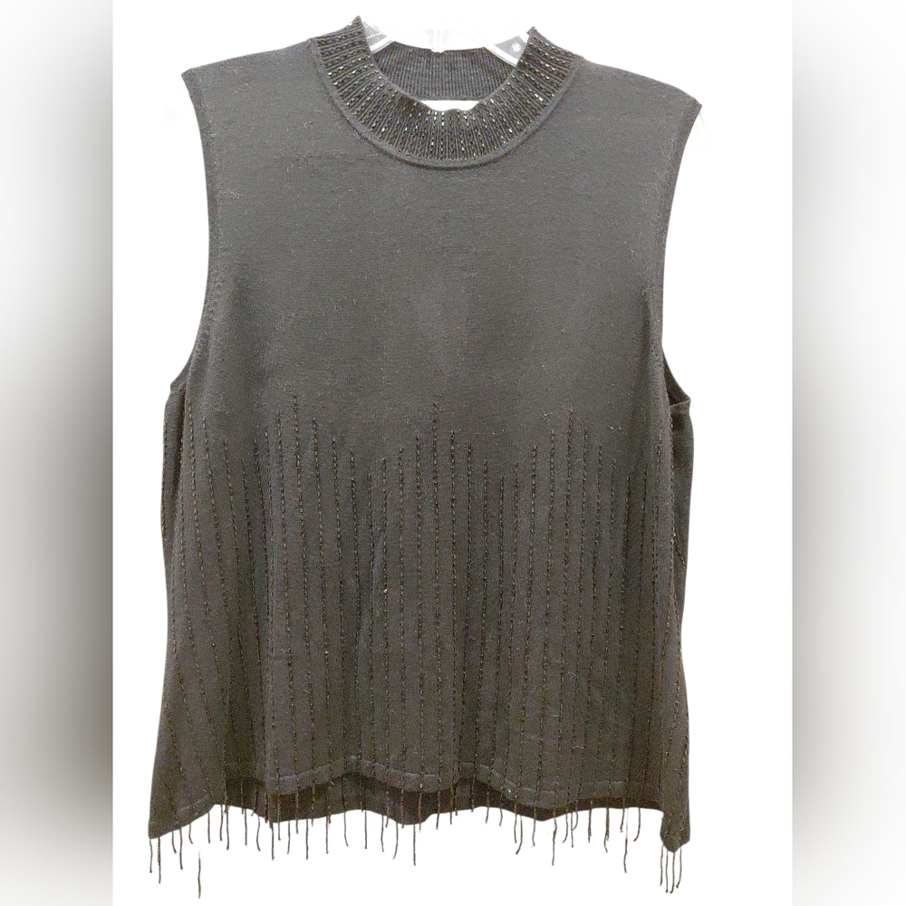 Gray Ribbed Sleeveless Tank Sweater